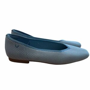 VIVAIA Margot Square Toe V Cut Denim Blue Flats